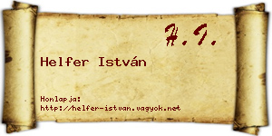 Helfer István névjegykártya